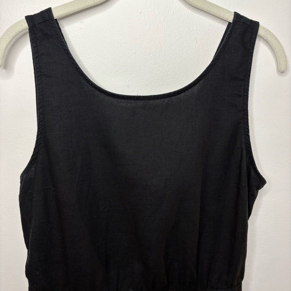 Gap Linen Tie Back Dress Black Short Sundress Sleeveless Resortwear Summer M - Picture 6 of 13